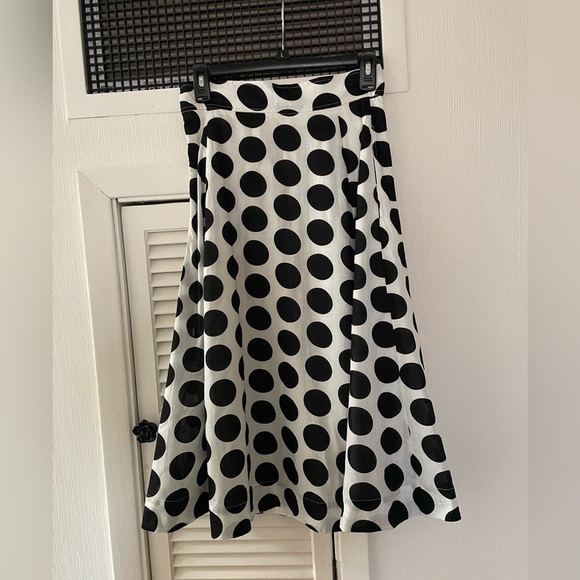 eShakti White Black Polka Dot A-Line Skirt Sz Small​​ - Picture 7 of 9